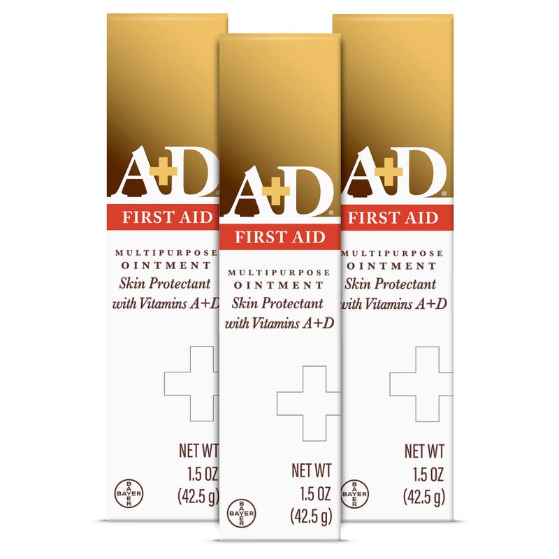 A + D مرهم A+D للإسعافات الأولية، مرطب متعدد الاستخدامات للبشرة الجافة وواقٍ للبشرة، 1.5 أونصة (عبوة من 3) - Image 1